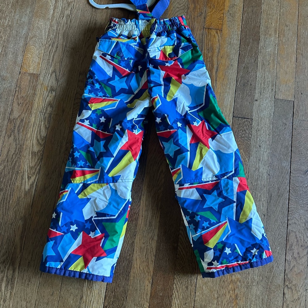 Mini Boden Blue and Green Star Snow Pants